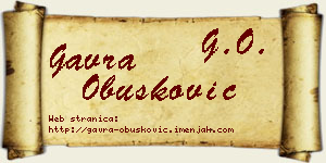 Gavra Obušković vizit kartica
